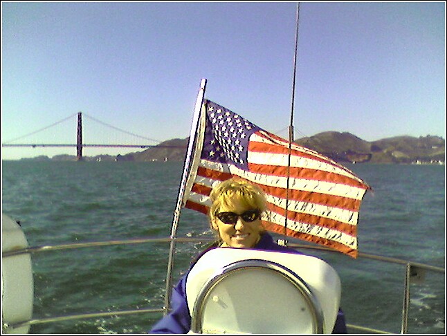 Julie Moffat sailing San Francisco Bay
